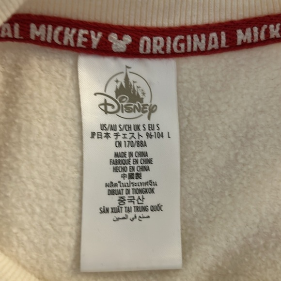 Disney Parks Mickey Mouse Cream Disneyland Long Sleeve Sweatshirt Size Small - Picture 7 of 7